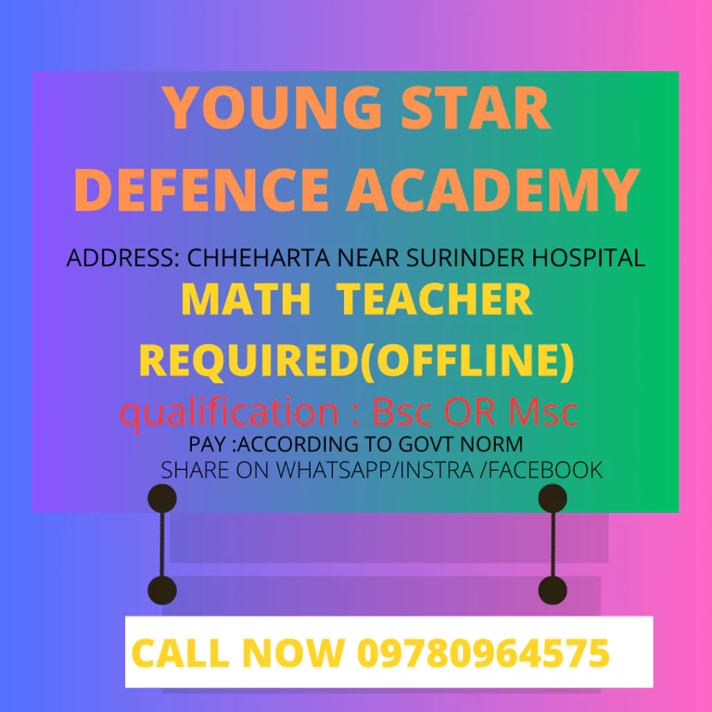 Teaching Job in Amritsar 1 Teaching Job in Amritsar Math teacher
