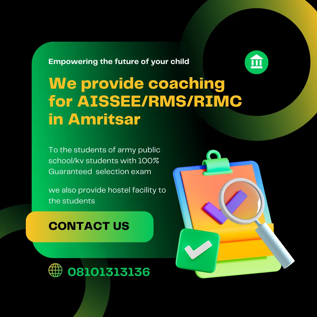 Promotional banner emphasizing the benefits of Sainik School and RMS coaching at Young Star Defence Academy.,