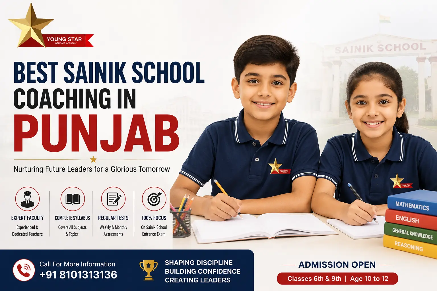 Best Sainik School Coaching in Punjab - Young Star Defence Academy - AISSEE Written Exam, Physical Training, Sainik School Kapurthala