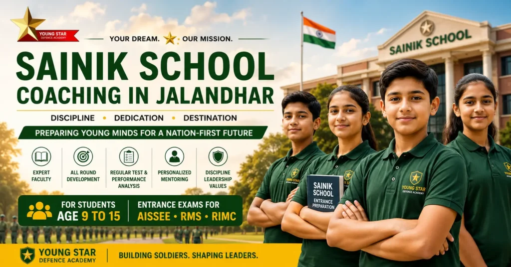 Best Sainik School Coaching in Jalandhar 1 Best Sainik School Coaching in Jalandhar for AISSEE, RMS and RIMC Preparation by Young Star Defence Academy