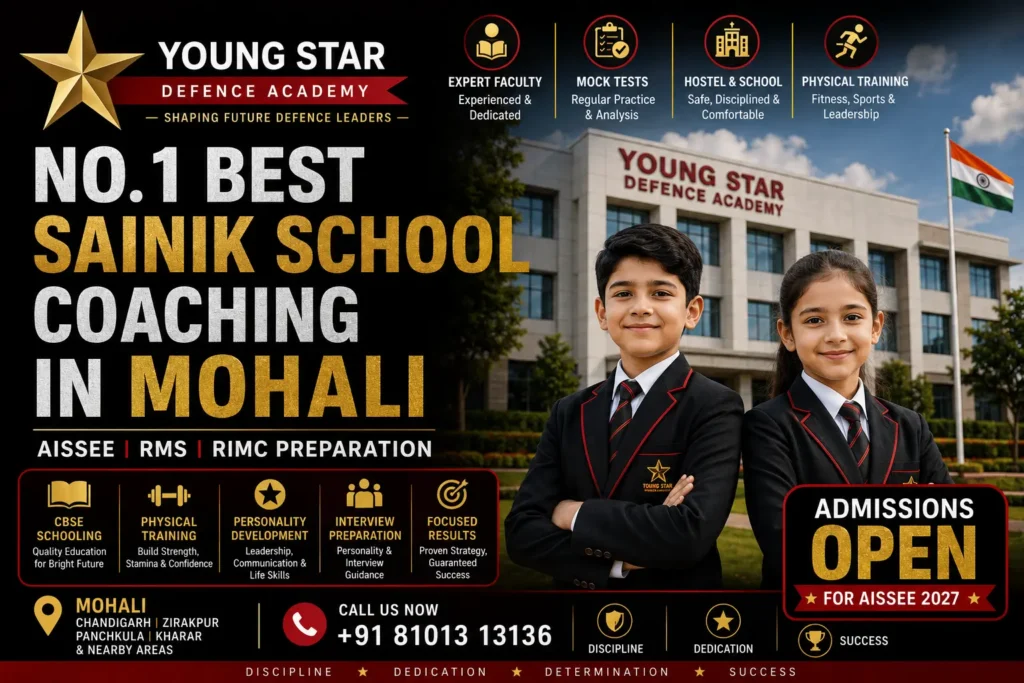best sainik school | rimc | military school coaching in Mohali 1 Best Sainik School Coaching in Mohali by Young Star Defence Academy for AISSEE RMS and RIMC Preparation
