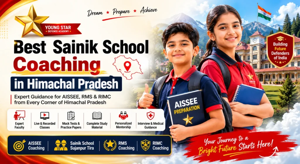 best sainik school | rimc | military school coaching in Himachal Pradesh 8 Best Sainik School Coaching in Himachal Pradesh by Young Star Defence Academy with AISSEE, RMS and RIMC preparation for boys and girls.