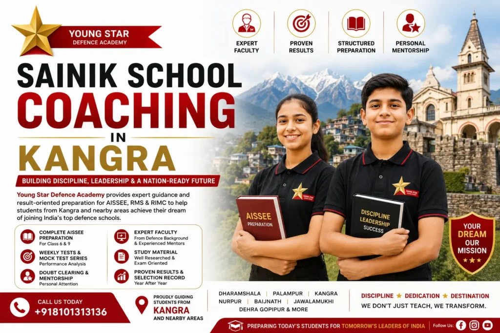 best sainik school | rimc | military school coaching in Kangra 8 Sainik School Coaching in Kangra by Young Star Defence Academy featuring one boy and one girl student preparing for AISSEE, RMS and RIMC entrance exams.