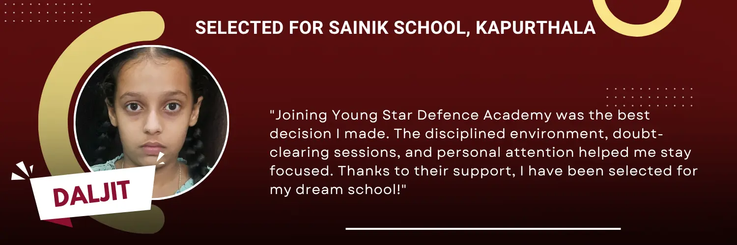 Selected For Sainik School Kapurthala