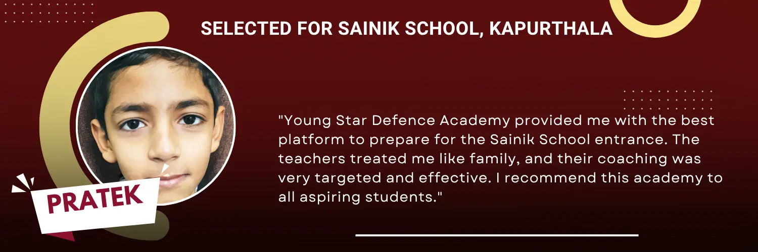 Selected in Sainik School Kapurthala