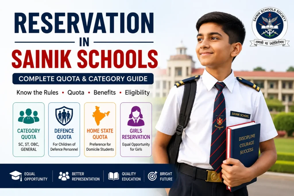 Reservation in sainik schools 2 Reservation in Sainik Schools complete quota and category guide for SC ST OBC defence quota girls reservation and home state quota